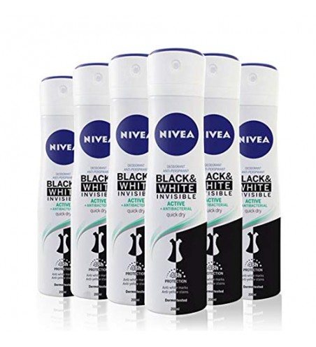 NIVEA déodorant black Invisible active antibacterial 200ml