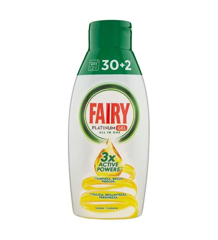 Détergent pour lave-vaisselle Fairy Platinum Gel au citron  650ml.Supermarché épicerie en ligne Maroc ,Tanger,Casablanca.