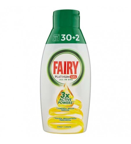Détergent pour lave-vaisselle Fairy Platinum Gel au citron 650ml