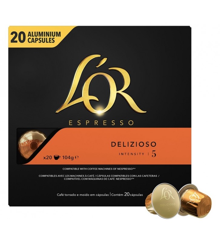L'Or Espresso 20 capsules Delizioso compatibles Nespresso . supermarché  épicerie en ligne Maroc ,Tanger,Casablanca