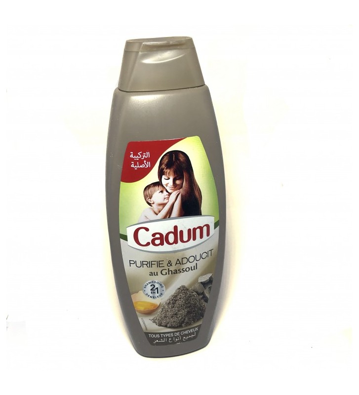 Cadum shampooing et démeleur 2 en 1 au Ghassoul 650 ml. supermarché  épicerie en ligne Maroc ,Tanger,Casablanca