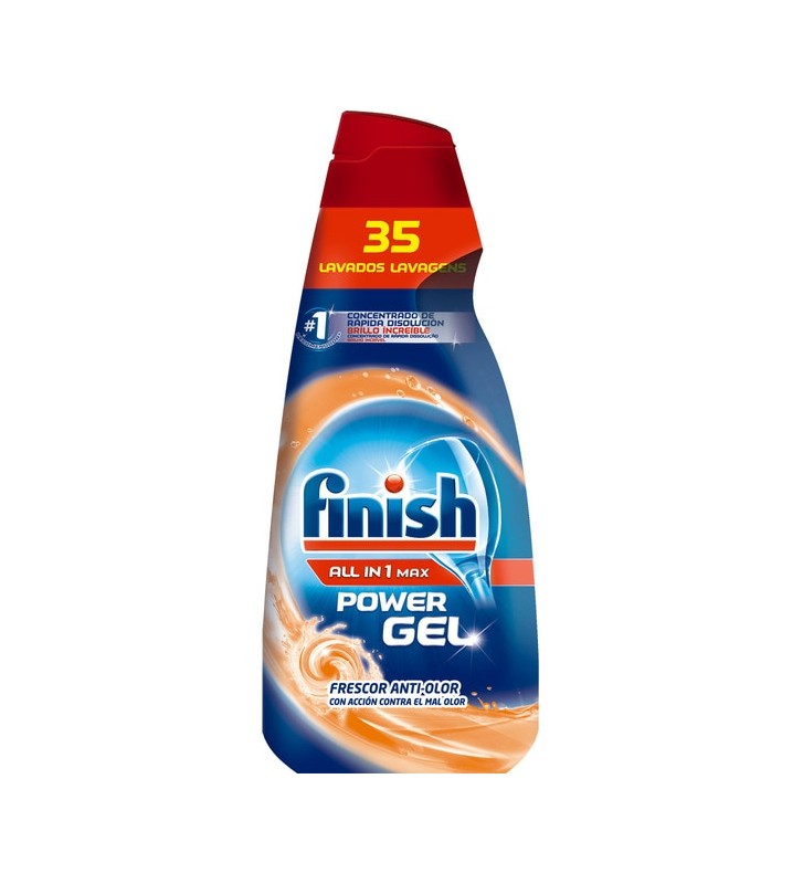 Finish Détergent pour lave-vaisselle All in 1 Max Power Gel anti-odeur 35  meilleur prix, Supermarché épicerie en ligne Mar