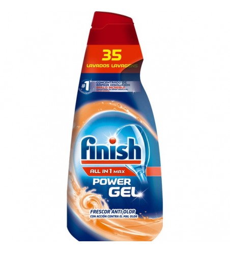 Finish Détergent pour lave-vaisselle All in 1 Max Power Gel anti-odeur 35 lav